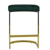 Layto 65cm Bar Stool in Emerald Green Velvet & Gold Base