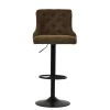 Dakota Bar Stool in Aged Brown Leather with High Backrest
