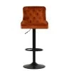 Dakota Bar Stool in Burnt Orange Velvet with High Backrest