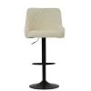 Greenwich Bar Stool in Cream Boucle with High Backrest