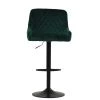 Greenwich Bar Stool in Emerald Green Velvet with High Backrest