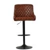 Greenwich Bar Stool in Vintage Brown Leather with High Backrest