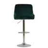 Manhattan Bar Stool in Emerald Green Velvet with High Backrest