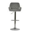 Albany Bar Stool in Light Grey Velvet