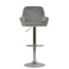 Blair Bar Stool in Light Grey Velvet