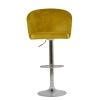 Kenton Bar Stool in Yellow Velvet with Armrests