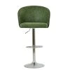 Kenton Bar Stool in Aged Olive Green Leather with Armrests