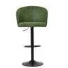 Franklin Bar Stool in Aged Olive Green Leather with Armrests