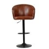 Franklin Bar Stool in Vintage Brown Leather with Armrests