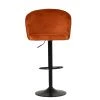 Franklin Bar Stool in Burnt Orange Velvet with Armrests