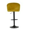 Franklin Bar Stool in Yellow Velvet with Armrests