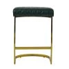 Burrello 65cm Bar Stool in Forest Green Leather & Gold Base