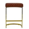 Burrello 65cm Bar Stool in Vintage Brown Leather & Gold Base