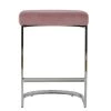 Layto 75cm Bar Stool in Pink Velvet & Chrome Base