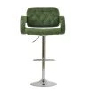 Chase Bar Stool in Aged Olive Green Leather with Armrests