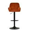 Bronx Bar Stool in Burnt Orange Velvet