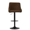 Greenwich Bar Stool in Aged Brown Leather with High Backrest