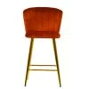 Dove Bar Stool in Burnt Orange Velvet & Gold Base