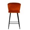 Dove Bar Stool in Burnt Orange Velvet & Black Base