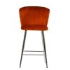 Dove Bar Stool in Burnt Orange Velvet & Chrome Base