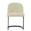 Delamere Dining Chair in Cream Boucle & Black Base