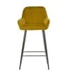 Hamilton Bar Stool in Yellow Velvet & Chrome Base