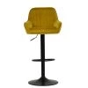 Bronx Bar Stool in Yellow Velvet