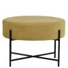 Avon Foot Stool Camel Velvet & Black