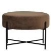 Avon Foot Stool Mocha Velvet & Black