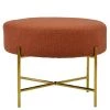 Avon Foot Stool Orange Boucle & Gold