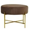 Avon Foot Stool Mocha Velvet & Gold