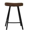 Harper Bar Stool in Aged Brown Leather