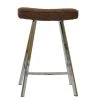 Cruz Bar Stool in Aged Brown Leather
