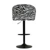 Franklin Bar Stool in Zebra Fabric with Armrests