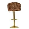 Snape Bar Stool in Leopard Fabric with Armrests