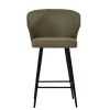 Colby Bar Stool in Taupe Leather with Armrests