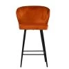 Colby Bar Stool in Burnt Orange Velvet with Armrests
