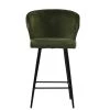 Colby Bar Stool in Olive Green Velvet with Armrests