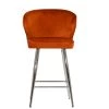 Jarrow Bar Stool in Burnt Orange Velvet with Armrests