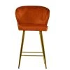 Flake Bar Stool in Burnt Orange Velvet with Armrests