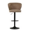 Hexham Bar Stool in Fawn Brown Fabric with Armrests