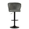 Hexham Bar Stool in Light Grey Velvet with Armrests