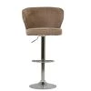 Asham Bar Stool in Fawn Brown Fabric with Armrests