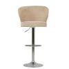 Asham Bar Stool in Natural Cream Fabric with Armrests