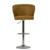 Asham Bar Stool in Light Tan Brown Leather with Armrests