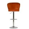 Asham Bar Stool in Burnt Orange Velvet with Armrests