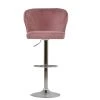 Asham Bar Stool in Pink Velvet with Armrests