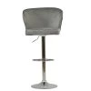 Asham Bar Stool in Light Grey Velvet with Armrests