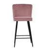 Dutton Bar Stool in Pink Velvet with High Backrest