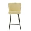 Padstow Bar Stool in Cream Leather with High Backrest